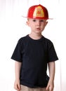 Future fireman redhead kid Royalty Free Stock Photo