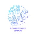 Future-focused leaders blue gradient concept icon