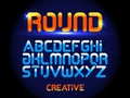 Future font creative modern alphabet fonts. Typography colorful bold rounded font.