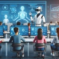 Future forward education with AI and technology ai generated