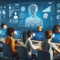 Future forward education with AI and technology ai generated