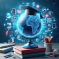 Future forward education with AI and technology ai generated