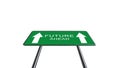 Future Green Road Sign With Direction Arrow Isolated On White Background. Business Concept 3D Render Royalty Free Stock Photo