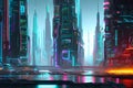 The Future Is Here: A Futuristic Cityscape in a Circuit Cyberspace World with a Striking Aesthetic with Generative AI