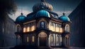 future and hi tech mosque created with Generative AI Technology