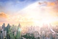 Big city on amazing sky sunset background Royalty Free Stock Photo