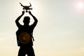 Future of the media sector and promotion with new technology drone Royalty Free Stock Photo