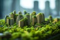 Future metropolis Green cityscape envisions eco friendly urban living