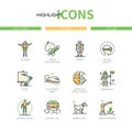 Future - modern line design style icons set Royalty Free Stock Photo