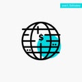 Future Of Money, Bitcoin, Block chain, Crypto currency, Decentralized turquoise highlight circle point Vector icon