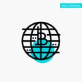 Future Money, Bitcoin, Block chain, Crypto currency, Decentralized turquoise highlight circle point Vector icon