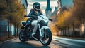 future motorcycle with neon lights Royalty Free Stock Photo