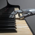 Future of Music Robot Hand Plays Piano Royalty Free Stock Photo