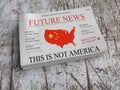 Future News US China Economy Newspaper: USA Being Chinese 3d illustration