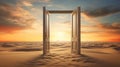 Future open heaven doorway hope nature entrance sky way concept door freedom Royalty Free Stock Photo