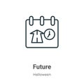 Future outline vector icon. Thin line black future icon, flat vector simple element illustration from editable halloween concept