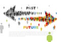 Future and Past arrow directions made from people icons Royalty Free Stock Photo