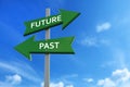 Future and past arrows opposite directions Royalty Free Stock Photo