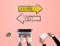 Future or past with people working together Royalty Free Stock Photo