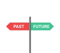 Future past present board icon. Now pas and future way destiny sign Royalty Free Stock Photo