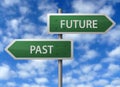 Future and past signs Royalty Free Stock Photo