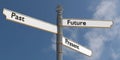 Future, present, past - signpost Royalty Free Stock Photo