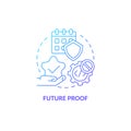 Future proof blue gradient concept icon