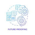 Future proofing blue gradient concept icon