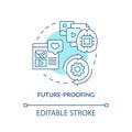 Future proofing turquoise concept icon
