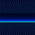 Future retro line background of the 80s. Vector futuristic synth retro wave illustration in 1980s posters style. Royalty Free Stock Photo