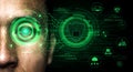 Future security data by biometrics eye scanning