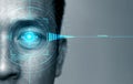 Future security data by biometrics eye scanning