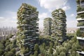 future smart cities, sustainable citys, sustainble highrises with lush planting