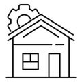 Future smart house icon, outline style