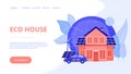 Eco house concept landing page. Royalty Free Stock Photo