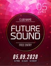 Future sound music party template, dance party flyer, brochure. Party club creative banner or poster for DJ Royalty Free Stock Photo