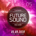 Future sound music party template, dance party flyer, brochure. Party club creative banner or poster for DJ Royalty Free Stock Photo