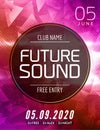 Future sound music party template, dance party flyer, brochure. Party club creative banner or poster for DJ