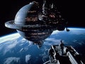 future space station, science fiction concept