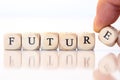 Future, spelled with dice letters Royalty Free Stock Photo