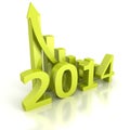 2014 future success bar diagram with growing arrow