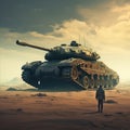 future tank, unrealistic so, future technology, military fiction Generative AI technology