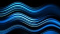 Future tech. Magic bright blur moving fast blue wave line. Light effect stripes on background. Design element