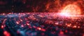 Future Tech Symphony: AI & Quantum Realms. Concept Artificial Intelligence, Quantum Computing,