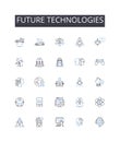 Future technologies line icons collection. Self-improvement, Growth, Empowerment, Fulfillment, Enlightenment