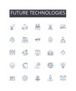 Future technologies line icons collection. Advanced Innovations, Modern Developments, Emerging Trends, Upcoming