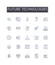 Future technologies line icons collection. Advanced Innovations, Modern Developments, Emerging Trends, Upcoming