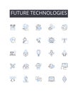 Future technologies line icons collection. Advanced Innovations, Modern Developments, Emerging Trends, Upcoming