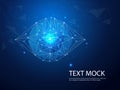 Future technology, blue eye cyber security concept background, abstract hi speed digital internet.motion move blur Royalty Free Stock Photo