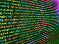 Future technology creation process. PHP development, software site code. Shallow depth of field, selective focus effect. Web Royalty Free Stock Photo